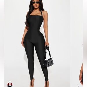 Fashion Nova Black Strap Jumpsuit